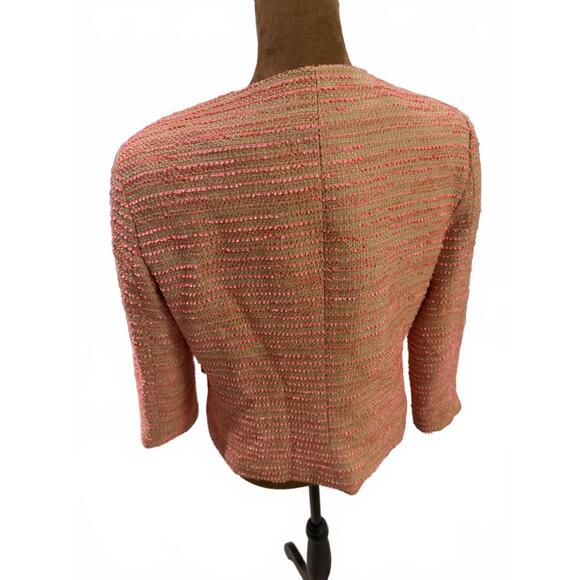 NWOT Amanda Uprichard Pink Tweed Women's Jacket with Fringe Detail sz M - Picture 3 of 6